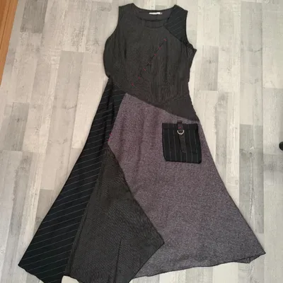 Robe asymétrique Patrice Bréal - Style Patchwork & Rayures - Taille 38